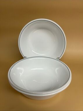 Corelle White Bowls with Gray Rim - set of 3